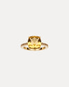 18CT HONEY QUARTZ & CHAMPAGNE DIAMOND BONNARD RING