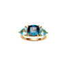 9CT LONDON BLUE TOPAZ & BLUE TOPAZ FONDA RING