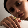 BESPOKE 18CT YELLOW GOLD MINT TOURMALINE, PINK SAPPHIRE & DIAMOND MIAH RING