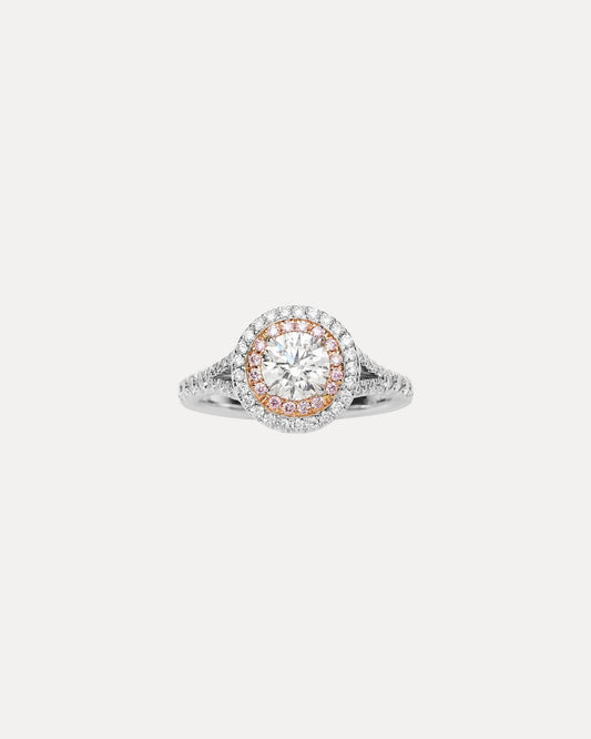 BESPOKE 18CT DIAMOND & PINK DIAMOND PENELOPE RING
