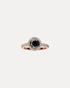18CT ROSE GOLD BLACK & WHITE DIAMOND PICCADILLY RING