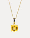 18CT HONEY QUARTZ & BLACK DIAMOND KAARINA PENDANT