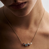 9CT PINK MORGANITE, BLUE TOPAZ & PEARL WINONA PENDANT