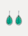 18CT EMERALD & DIAMOND DROP EARRINGS