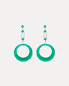 18CT GREEN ONYX, DIAMOND & EMERALD ELIZABETH EARRINGS