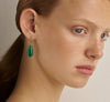 9CT GREEN AGATE & TSAVORITE CAMPION EARRINGS