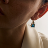 9CT GREEN AMETHYST & LONDON BLUE TOPAZ BINOCHE EARRINGS