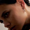 9CT PINK MORGANITE, BLUE TOPAZ & PEARL WINONA DROP EARRINGS
