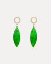 BESPOKE 18CT GREEN TURQUOISE & DIAMOND EARRINGS