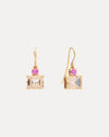 9CT PINK MORGANITE & PINK SAPPHIRE CALYPSO EARRINGS