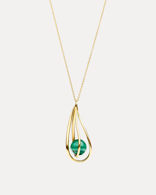 9CT MALACHITE ORNELLA PENDANT