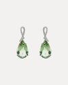 18CT GREEN AMETHYST & DIAMOND BOW EARRINGS