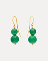 9CT GREEN AGATE MARIBEL EARRINGS