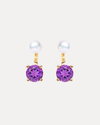 9CT AMETHYST & PEARL CARLY EARRINGS