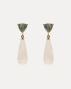 9CT ROSE GOLD VIRAGO LABRADORITE & ROSE QUARTZ EARRINGS