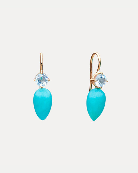 9CT AMAZONITE & BLUE TOPAZ TORQUAY EARRINGS