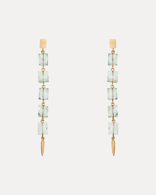 9CT NIELSEN GREEN AMETHYST DROP EARRINGS