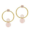 9CT PINK MORGANITE & PEARL CARRIE EARRINGS