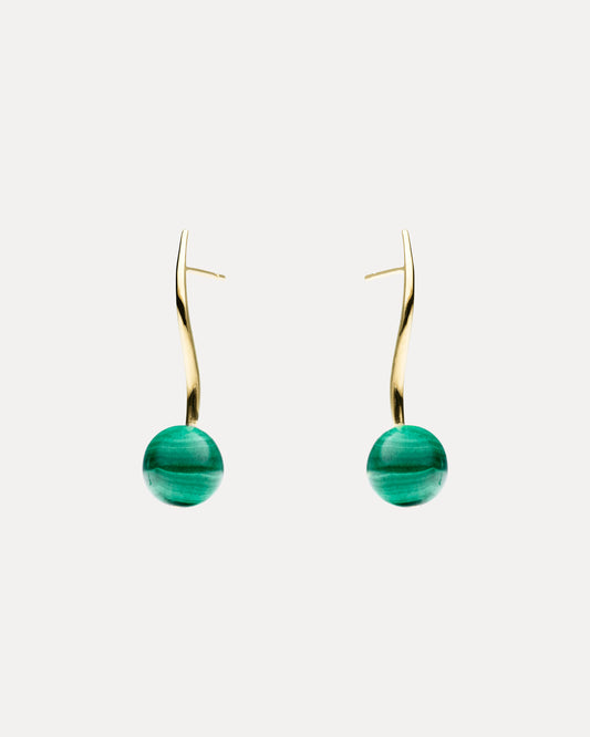 9CT MALACHITE ORNELLA EARRINGS