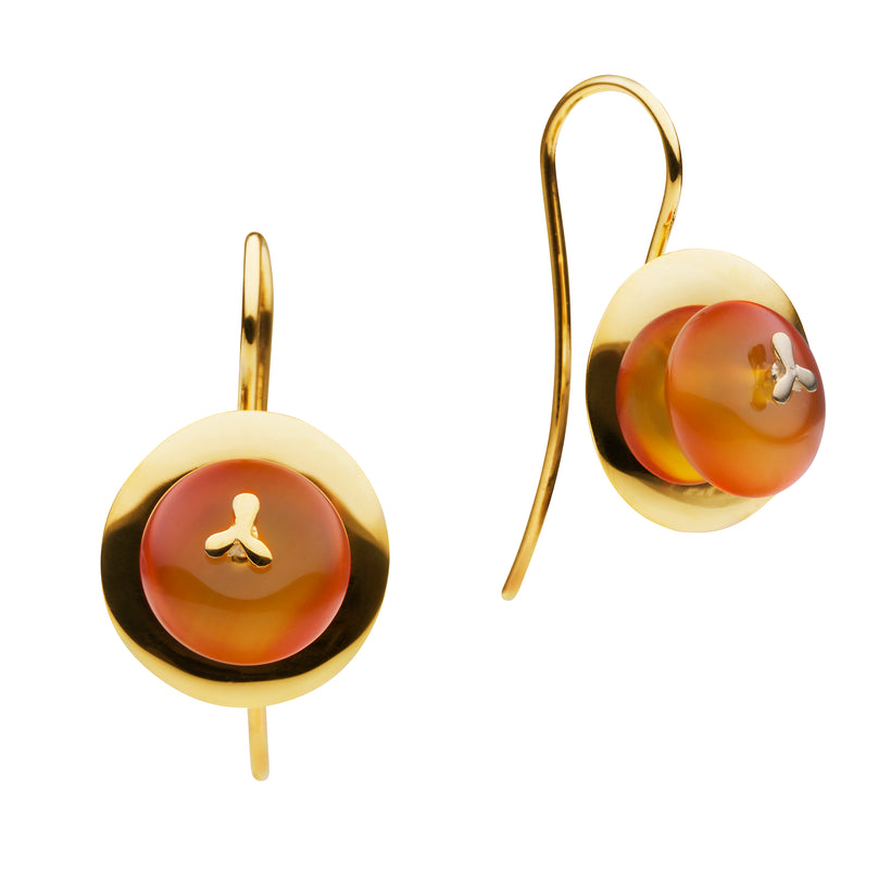 9CT CORNELIAN DEL CORSO EARRINGS