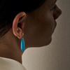 9CT BLUE CHALCEDONY TEARDROP BARRYMORE EARRINGS