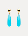 9CT BLUE CHALCEDONY TEARDROP BARRYMORE EARRINGS