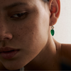9CT YELLOW GOLD GREEN AGATE & GREEN AMETHYST BRIBIE EARRINGS