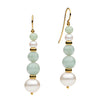 9CT & 14CT YELLOW GOLD PEAR, JADE & GOLD RONDELLE SILVERSTONE EARRINGS