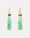 9CT CHRYSOPRASE & PEARL PORTMAN TASSEL EARRINGS