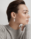 9CT KUNZITE, ANGELITE & PEARL ARENA EARRINGS