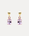 9CT LAVENDER AMETHYST & PINK PEARL LILAC WINE EARRINGS