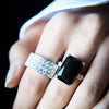 18CT ONYX & DIAMOND BROADWAY RING