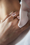 9CT ROSE QUARTZ SUNSET RING