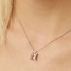 18CT WHITE GOLD PINK MORGANITE AND DIAMOND SARDINIA PENDANT