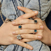 18CT LONDON BLUE TOPAZ & DIAMOND MONTMARTRE RING