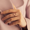 18CT ROSE GOLD PINK MORGANITE & DIAMOND LA DIVINA RING