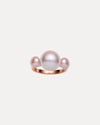 9CT ROSE GOLD TRIPLE PINK PEARL RING