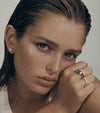 9CT LONDON BLUE TOPAZ & SAPPHIRE BINOCHE RING