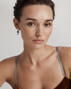 9CT YELLOW GOLD AQUAMARINE & LONDON BLUE TOPAZ FONDA EARRINGS