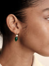 9CT YELLOW GOLD GREEN AGATE & GREEN AMETHYST BRIBIE EARRINGS
