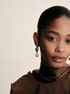BESPOKE 9CT YELLOW GOLD NUMINOUS SOUTH SEA PEARL, MABE & AQUAMARINE STUD EARRINGS