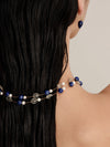 STERLING SILVER LAPIS, PEARL & GREEN AMETHYST BRIBIE FLAPPER