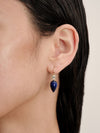 9CT LAPIS & GREEN AMETHYST BRIBIE EARRINGS