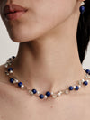 STERLING SILVER LAPIS, PEARL & GREEN AMETHYST BRIBIE FLAPPER