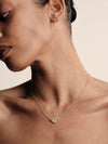 18CT YELLOW GOLD BAGUETTE & ROUND BRILLIANT CUT DIAMOND ODELAY LARGE PENDANT
