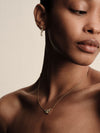 18CT YELLOW GOLD BAGUETTE & ROUND BRILLIANT CUT DIAMOND ODELAY LARGE PENDANT