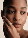 18CT BAGUETTE & ROUND BRILLIANT CUT DIAMOND ODELAY RING