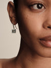 18CT WHITE GOLD AQUAMARINE & DIAMOND KAARINA EARRINGS