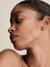 18CT AQUAMARINE & DIAMOND ORBIT EARRINGS