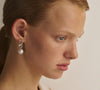 18CT SOUTH SEA PEARL, PINK MORGANITE & GREEN AMETHYST RONSTADT EARRINGS